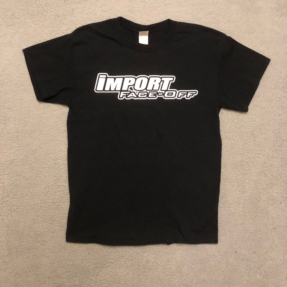 Import Face-Off Racing T-Shirt Mens Medium Black Car Meet Graphic Tee Tuner